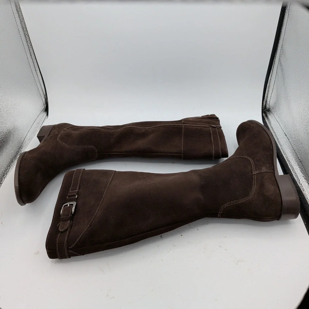 La Canadienne Shane Brown Suede Waterproof Knee High Riding Boots Women 7 M